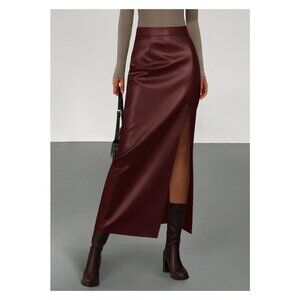 PRETTYGARDEN Women's Faux Leather Skirt Medium NWT